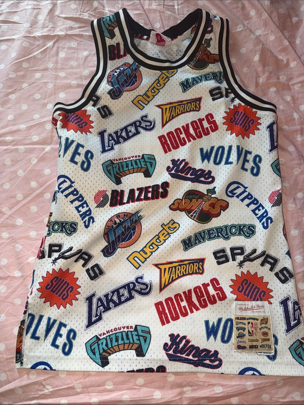 Mitchell & Ness Swingman Multicolor NBA Logos Hardwood Classics Tank Jersey